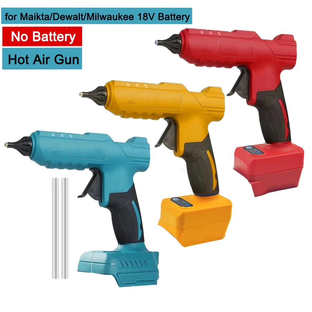 Electric Hot Melt Glue Gun Cordless Electric GlueGun Glue Stick Hot Melt Welding Air Gun fit Makita/Dewalt/Milwaukee 18V Battery
