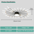 Modern LED Ceiling Light for Living Room Lamp Bedroom Ceiling Chandeliers AC 90-260V Gold Black Home Decoration Light Fixture
