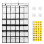 36 Clear Pocket Chart for Calculator Holder with Number Sticker Classroom Hanging Cell Phones Organizer
