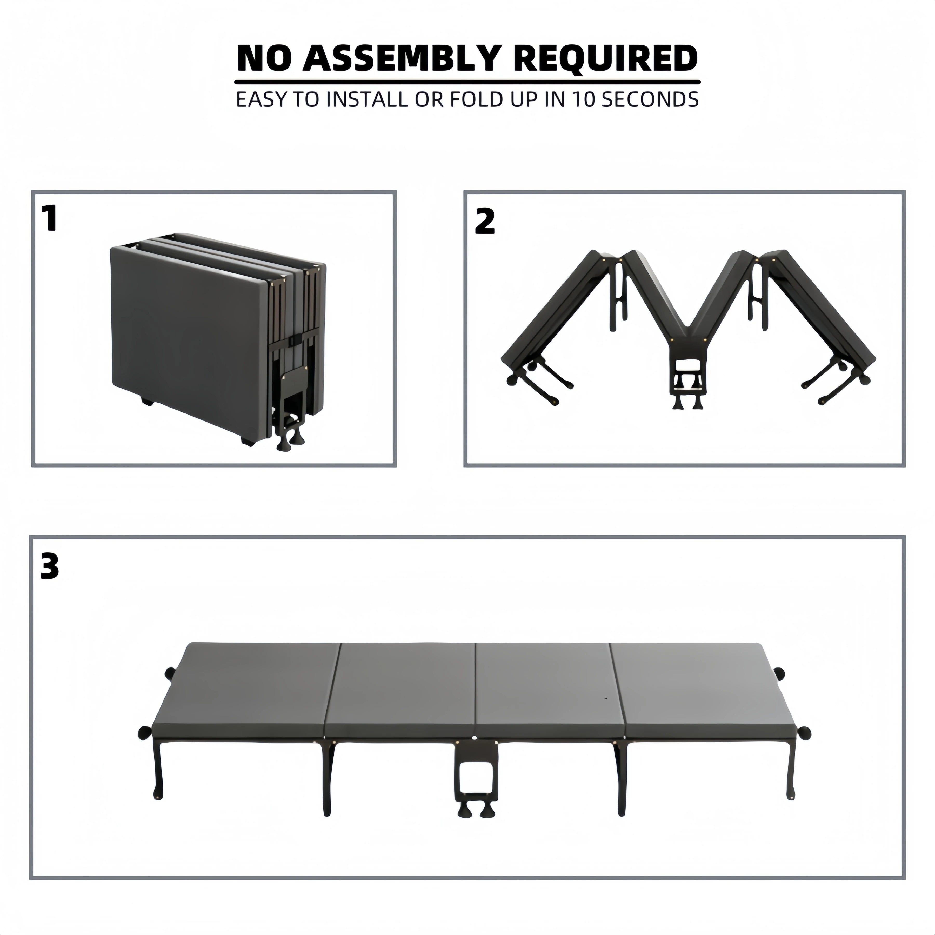 75英寸 Heavy Duty Folding Bed, Thickened Iron Frame, Portable Folding Bed, Lockable Pulley, Suitable for Office Nap, Hospital Ac