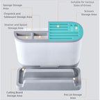 Large Capacity Multi Kitchen Cutlery Holder Waterproof Space Saving Integrated Drainer Organizer Stable Chopstick Bucket