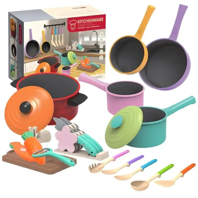 Educational Kitchen Play Items For Children Including Pans And Safe ABS Cooking Tools For Fun tasks A2UB