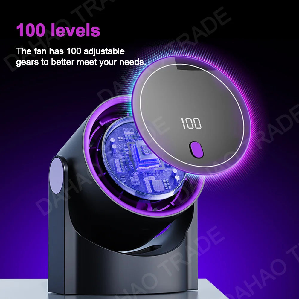 Portable Desktop Fan USB Charging Silent Office Desktop Digital Displa