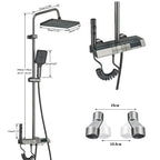 4 Piano Button Function Smart Digital Display LED Cold Hot Shower Faucet with 3 Modes Handshower 2 Modes Booster Spray Gun