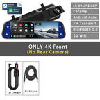 10"  Dash Cam 4K 3840*2160P Car Dvr Carplay Android Auto GPS 5G WIFI A