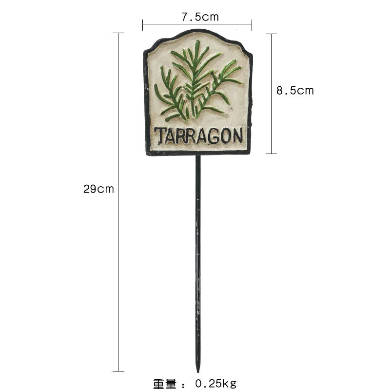 Cast Iron Vintage Plant Markers, Garden Labels, Rustic Decor for Balcony and Yard, English Letter Tags.