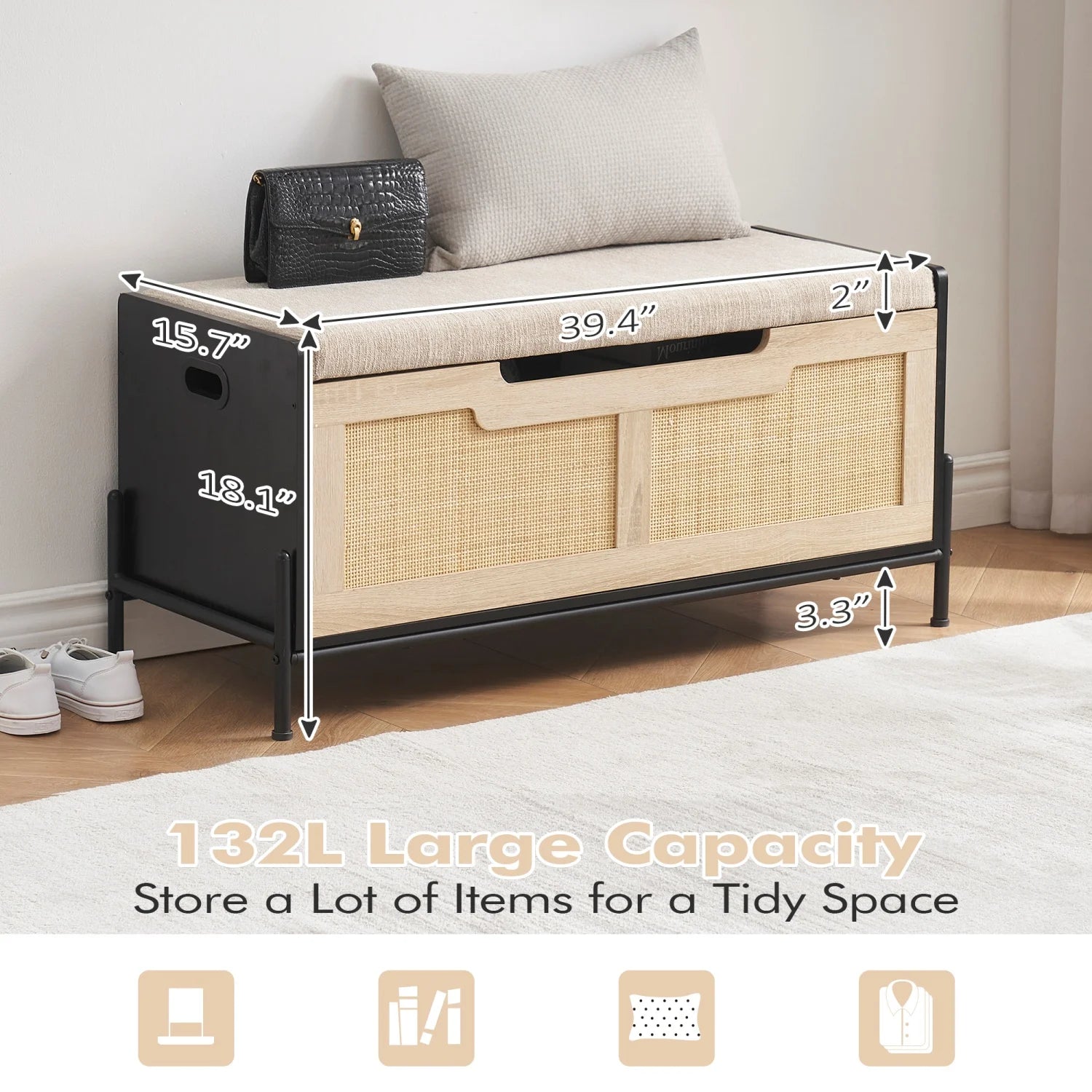 Entryway Bench with Storage Organizer Coffee Table with Storage Chest Trunk Entryway Cabinet Storage Bench for Bedroom