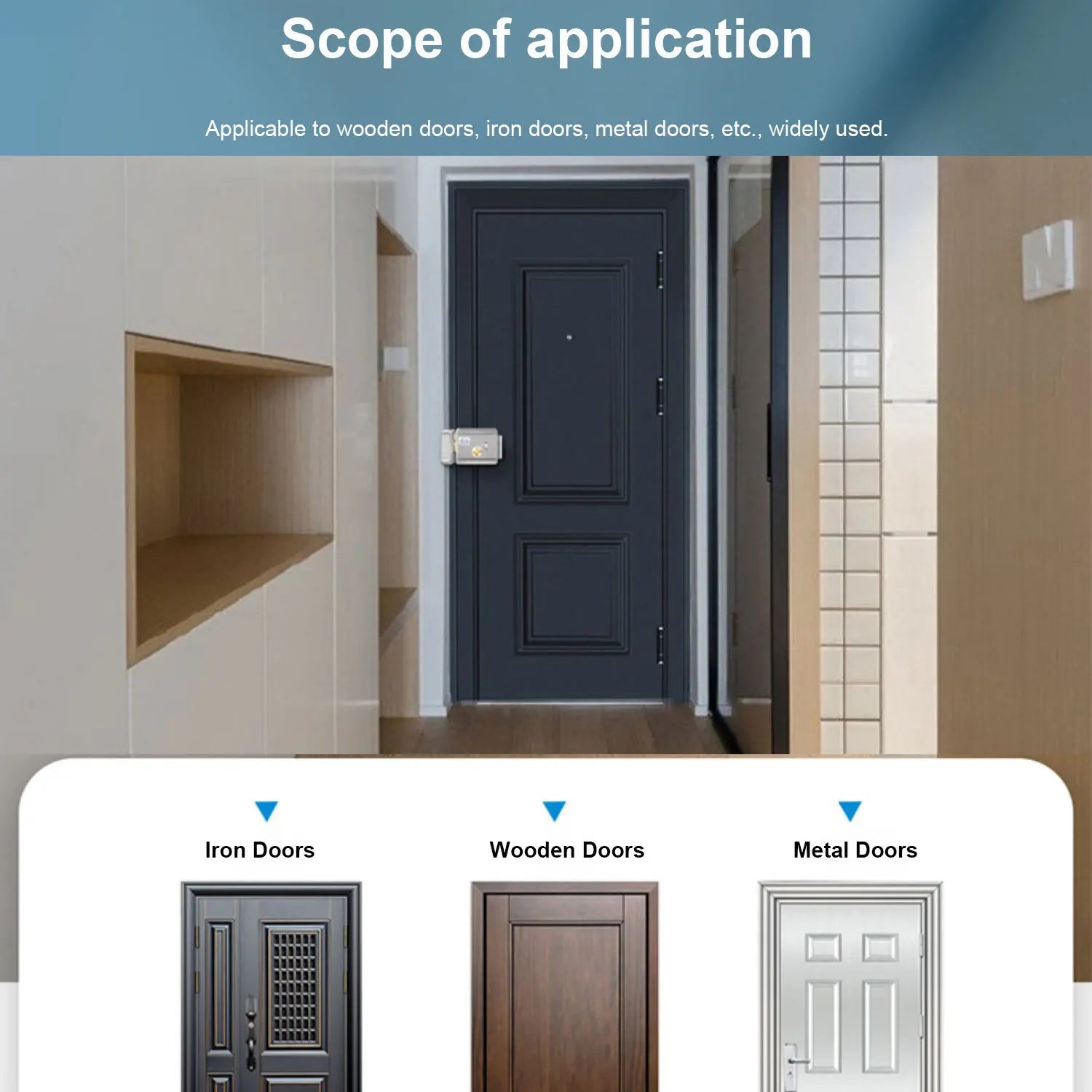 Metal Electronic Control Door Lock with Video Intercom Support for Gates