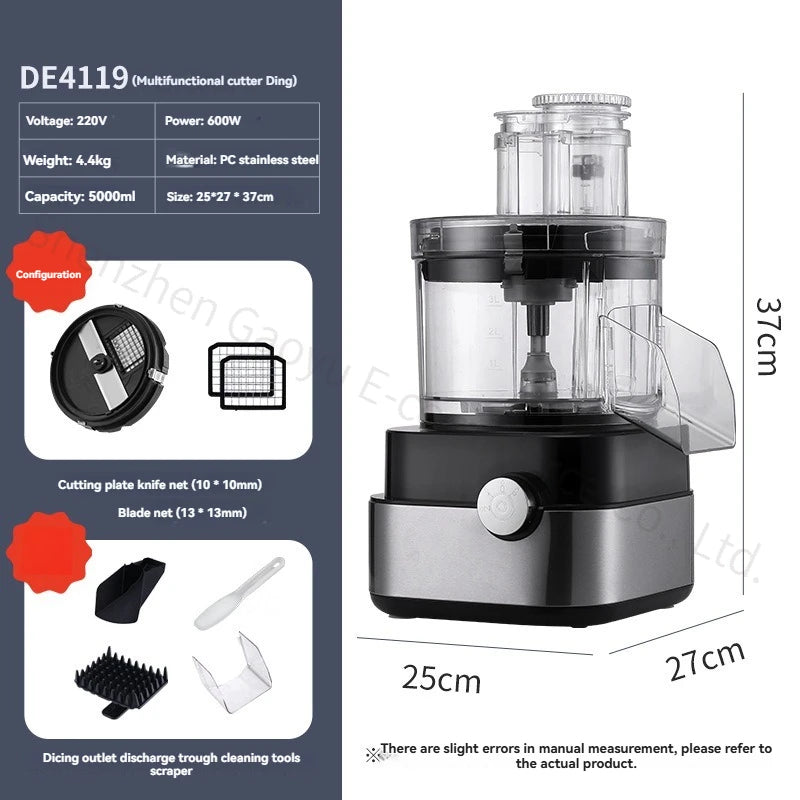 Commercial Electric Vegetable Cutter - Multi-function Dicing/Slicing/Grinding Machine for Restaurant Kitchen