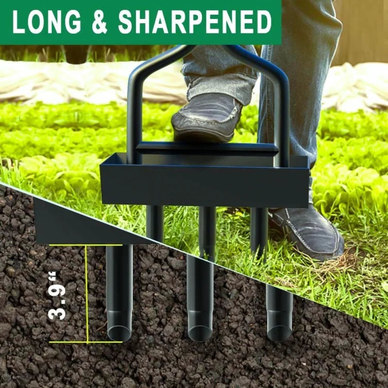Durable Iron 3-Prong Soil Cultivator, Perfect Gardening Aid Tool for Home Lawn Maintenance and Landscaping Projects