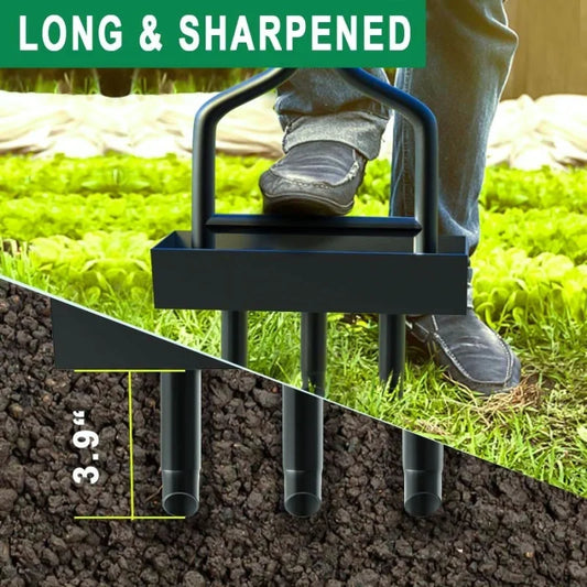 Durable Iron 3-Prong Soil Cultivator, Perfect Gardening Aid Tool for Home Lawn Maintenance and Landscaping Projects