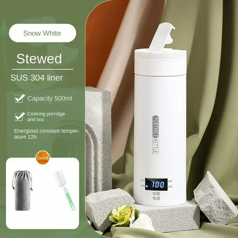 500ML Travel Electric T Kettle Fast Boiling Water Portable baby Milk Warmer Kettle 304 Stainless Steel Thermo Kettles