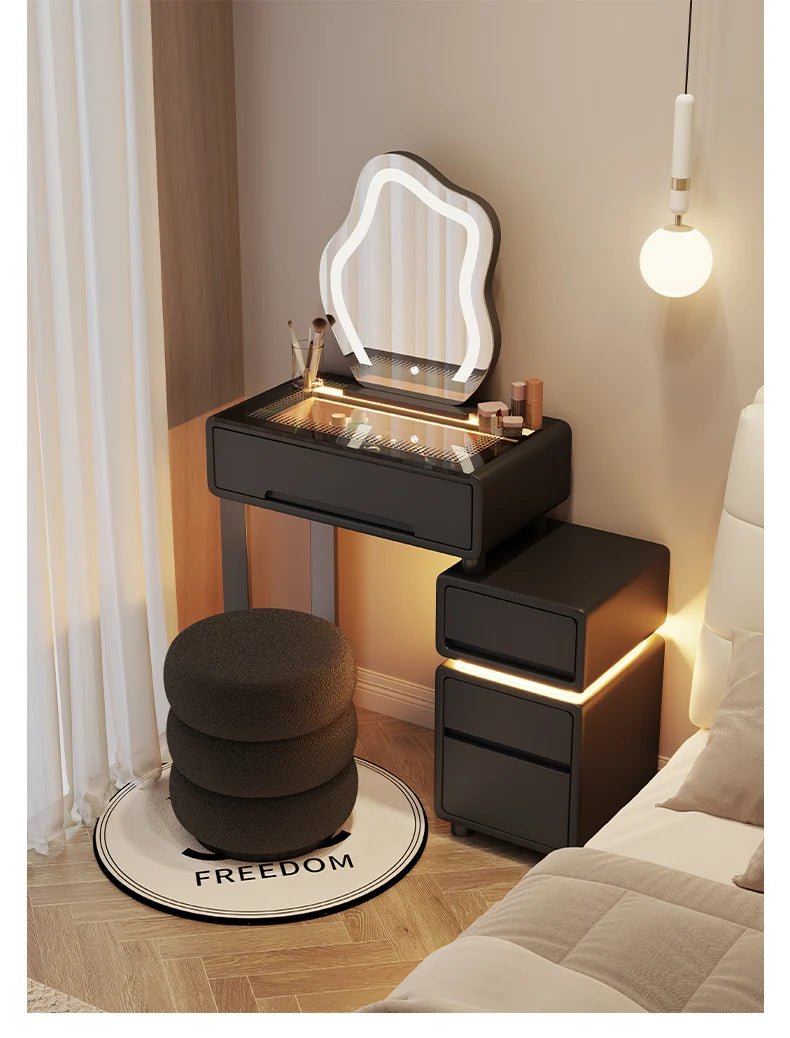 Small apartment dresser bedroom 60CM modern cream style master chest makeup table hairstyle bedroom Drawers for clothes luxury