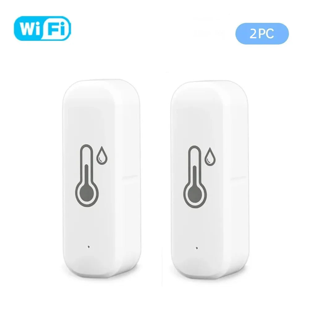 Tuya Smart WiFi Hygrometer Thermometer Real-Time Alerts Voice Alarm No Hub Required for Hotels Android Operating System Battery