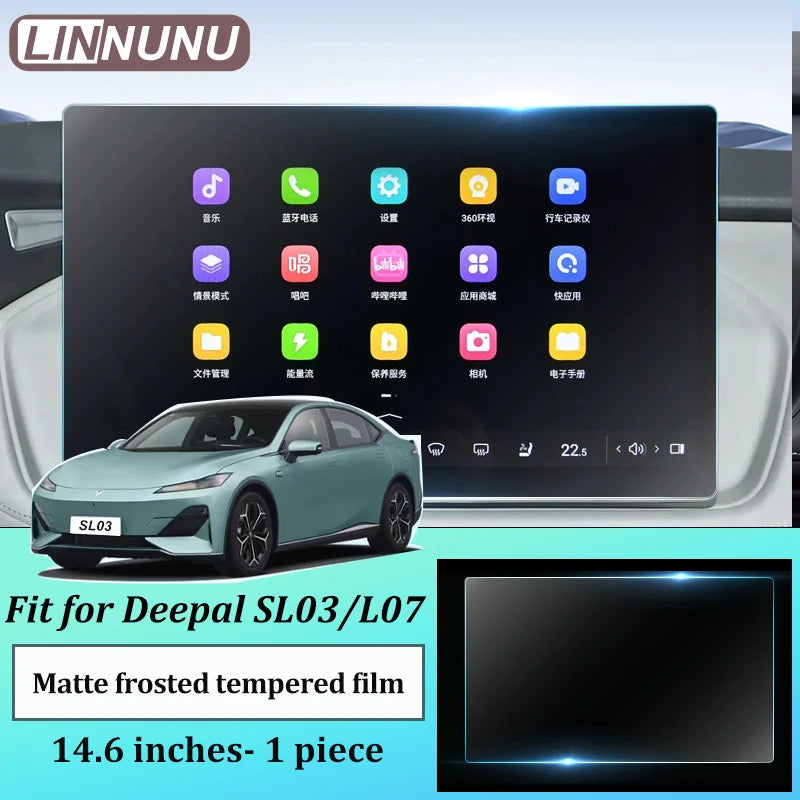 Linnunu Fit for Deepal S07 L07 Sl03 Car Accessories Navigation Tempered Glass Screen Protector Central Control Navigation Screen Tempered Film Car Interior Supplies Screen Explosion-Proof High-Definition Transparent