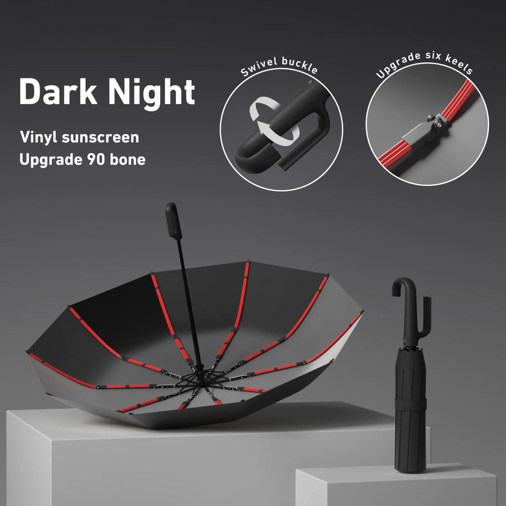 Strong Windproof Automatic Umbrella 72 Bones Sunshade Uv Protection Folding Men's Umbrella Buckle Rain Large Parasol for Women