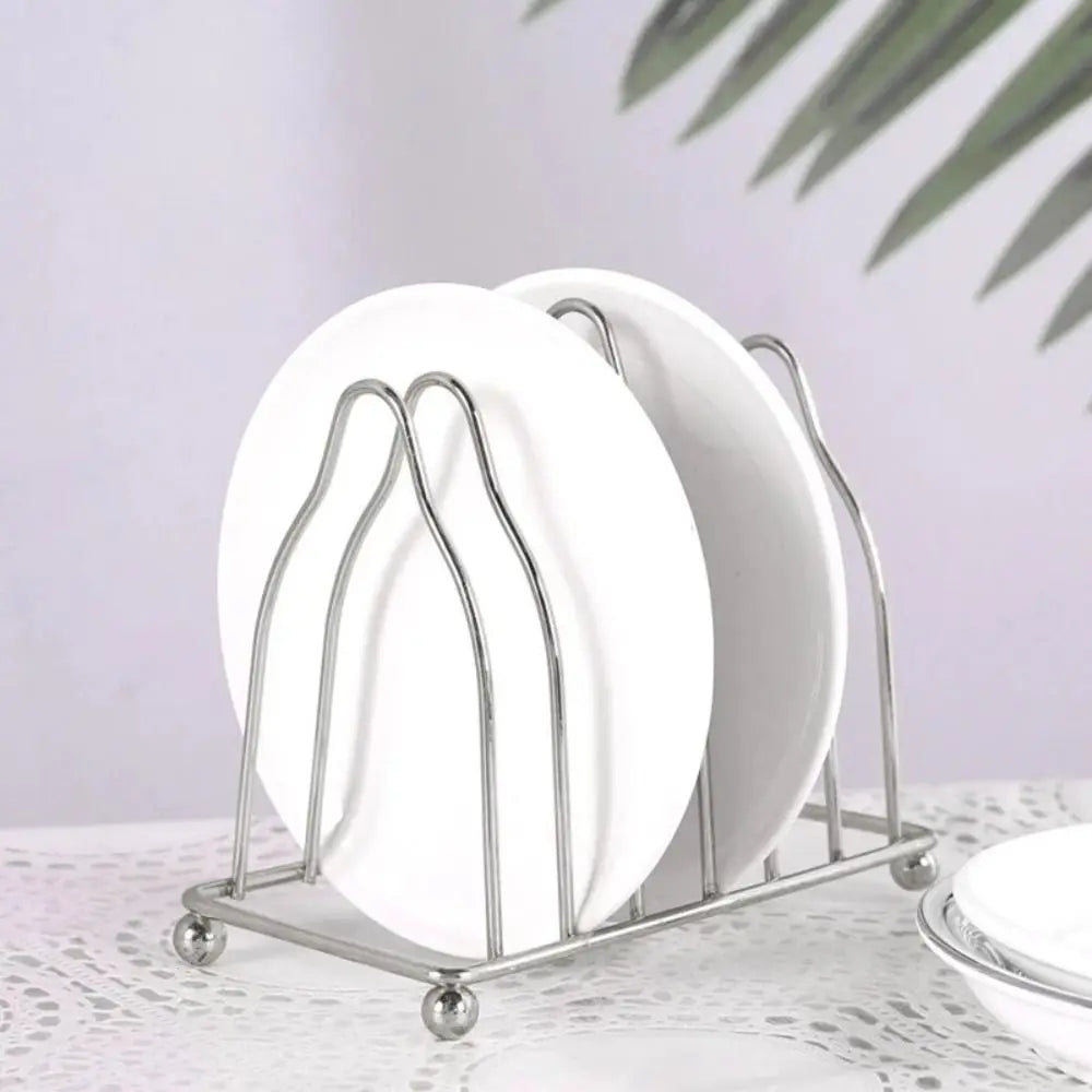 Simple Small Kitchen Iron Storage Rack European Style Installation-free Dish Plate Holder Iron Art Metal Drainin Rack Restaurant