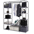 69" Portable Clothes Closet Wardrobe Storage Organizer with Non-Woven Fabric Quick and Easy to Assemble Extra Strong and Durable