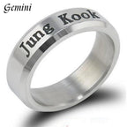BTS ARMY Kpop Rhinestone Titanium Steel Ring - 18mm