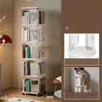 Rotating Bookshelf 360-Degree Home Floor-To-Ceiling Simple Children's Bookcase Living Room Large-Capacity Storage Rack