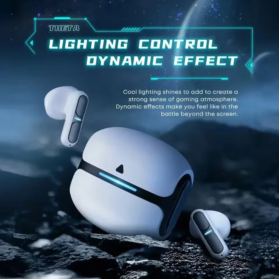 TG11 Wireless Bluetooth Earphones with Intelligent Noise Reduction and LED Cool Light Effect Esports Gaming Earphones No Delay