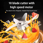340ml Juicer Household Small Portable Fruit Juice Cup Rechargeable Lcd Display Electric Juicer 14 Blades Outdoor Travel