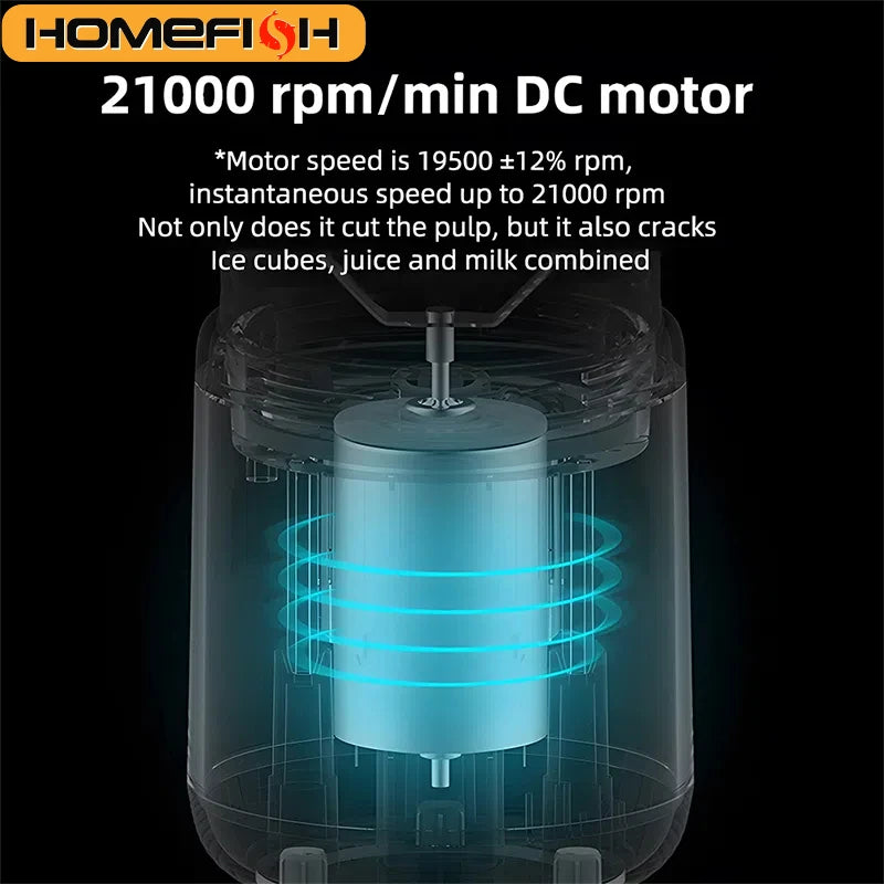 HOMEFISH 2PCS Juice Extractor Juice Cup Portable Rechargeable Small Juice Cup Home and Outdoor Multifunctional Juice Mixing