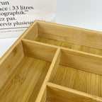 Bamboo Storage Box,Stylish and Simple Six-grid Bamboo Knife Box Sub-format Western Knife Box Kitchen Supplies Storage Box