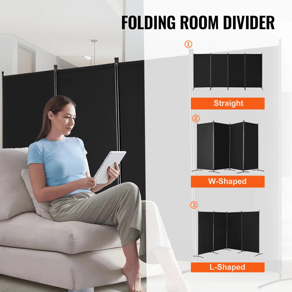 VEVOR 3/4/6 Panel Room Divider Folding Privacy Screen and Portable Freestanding Room Partitions for Office Bedroom Study Hotel