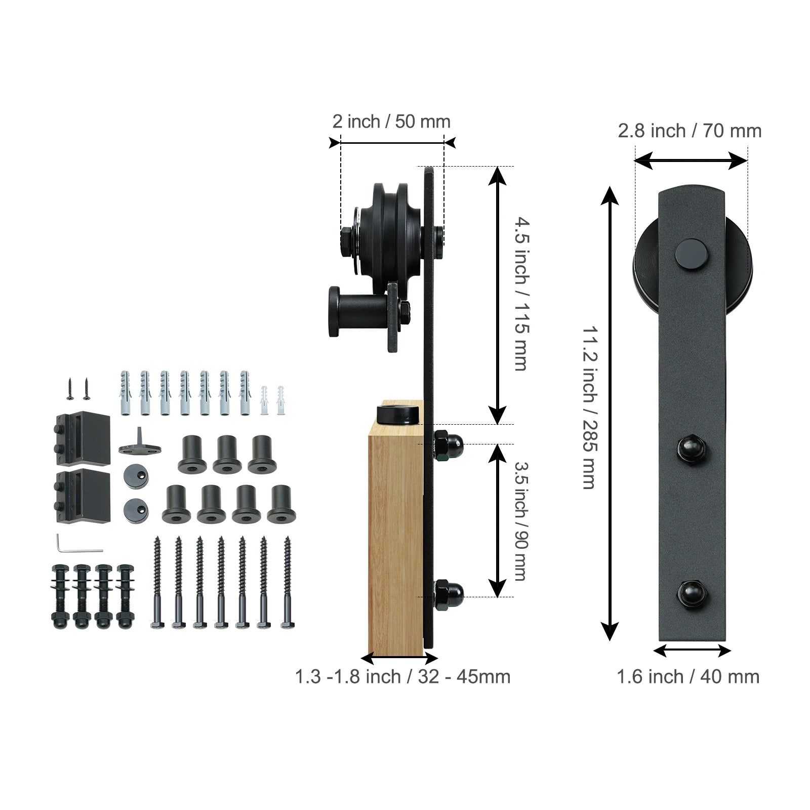 SucceBuy 8/10FT Sliding Barn Door Hardware Kit 330LBS Heavy Duty Barn Door Track Kit for Double Doors W/ Smooth & Silent Pulley