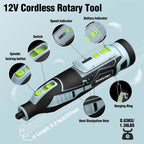 WORKPRO 12V Cordless Rotary Tool Kit Woodworking Engraving Polishing Pen DIY For Jewelry Metal Glass Mini Wireless Drill