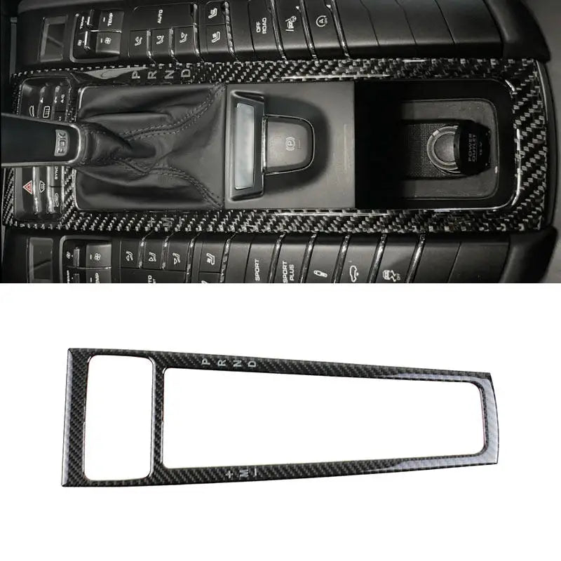 For Porsche Macan 2014 2015 2016 2017 2018 2019 LHD Carbon Fiber Car Center Console Gear Shift Panel Frame Cover Protective Trim