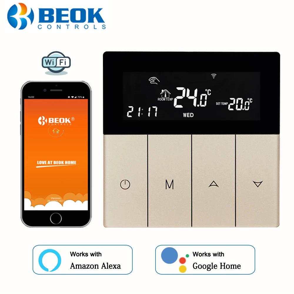 Beok Smart Thermostat for Gas Boiler Warm Floor Heating programmable Temperature Controller clearance sale