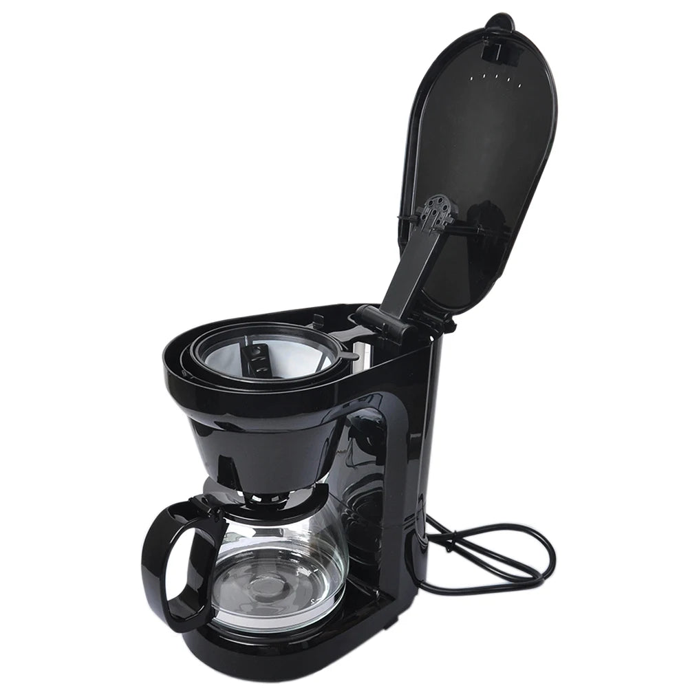 Electric Drip Coffee Maker, Compact Coffee Maker with Reusable Filter, Hot Plate and Coffee Pot