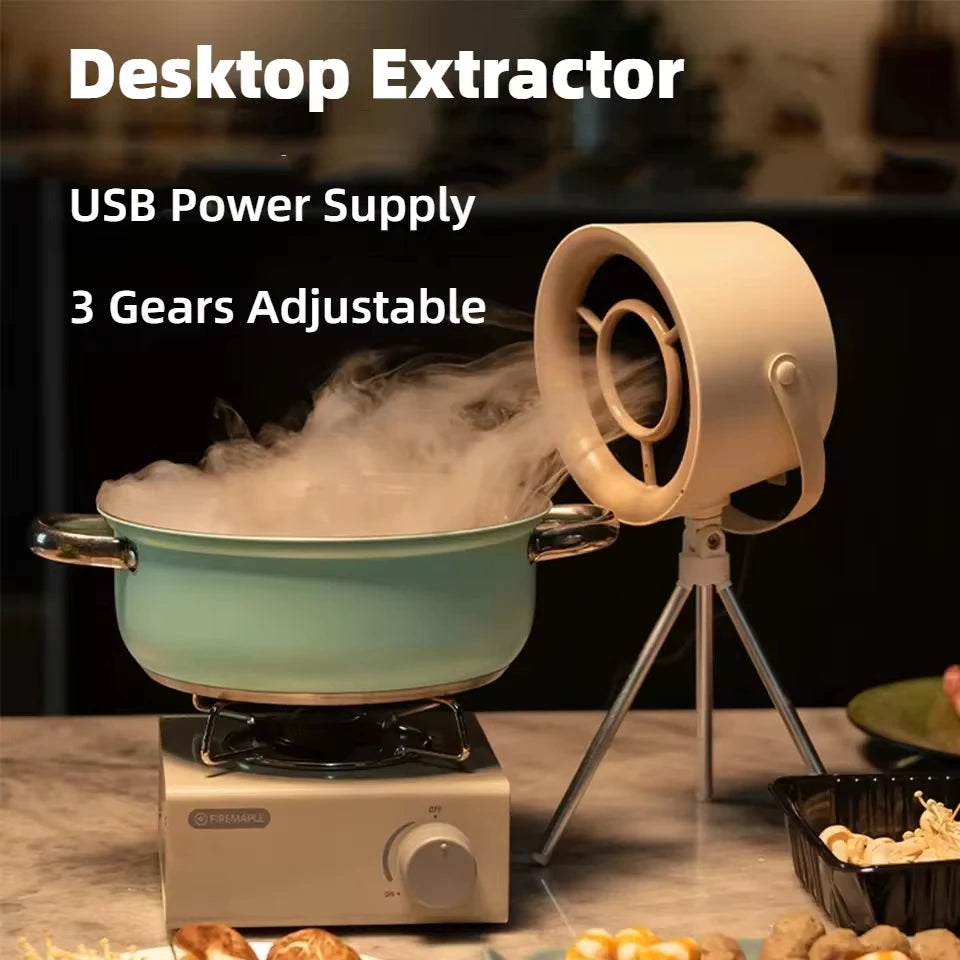 Portable Mini Kitchen Hood – USB Exhaust Fan, Desktop Range Hood, Strong Suction, Ideal for BBQ & Small Spaces