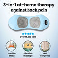 3-in-1 Back Massager with Relief Bed Sleeping Shiatsu Deep Tissue Portable Shoulder Lower Back Pain Relief Waist Massager