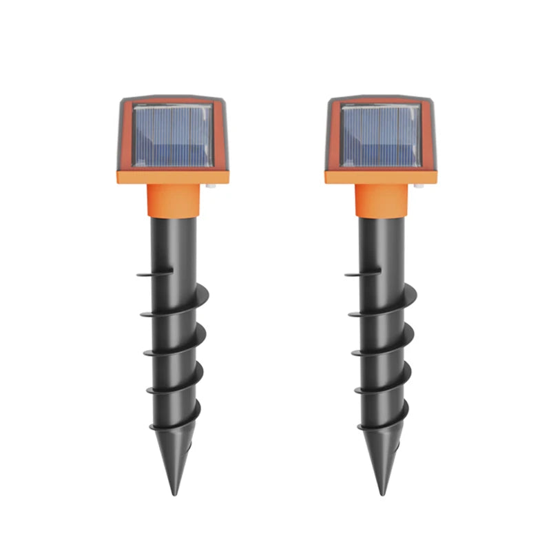 Double-sided solar animal repeller Spirally inserted mouse repeller repels moles and snakes Solar charging