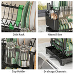 Premium Stainless Steel Dish Rack – Residue-Free Hygienic Drying, Sturdy Carbon Steel Build, Compact Kitchen Organizer