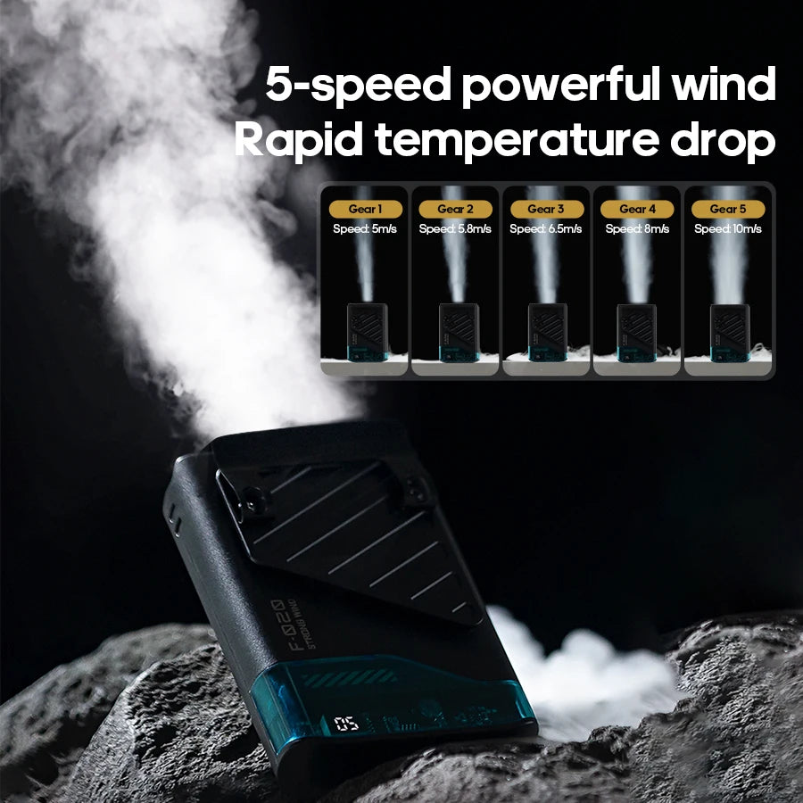 Kinscoter Newest Outdoor 4000mAh Mini Fan Portable Wearable Waist Clip