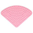 Washable Corner Shower Carpet Floor Mat Toilet PVC Shower Mat  Fan-shaped Suction Cup Anti-slip Pad Cushion