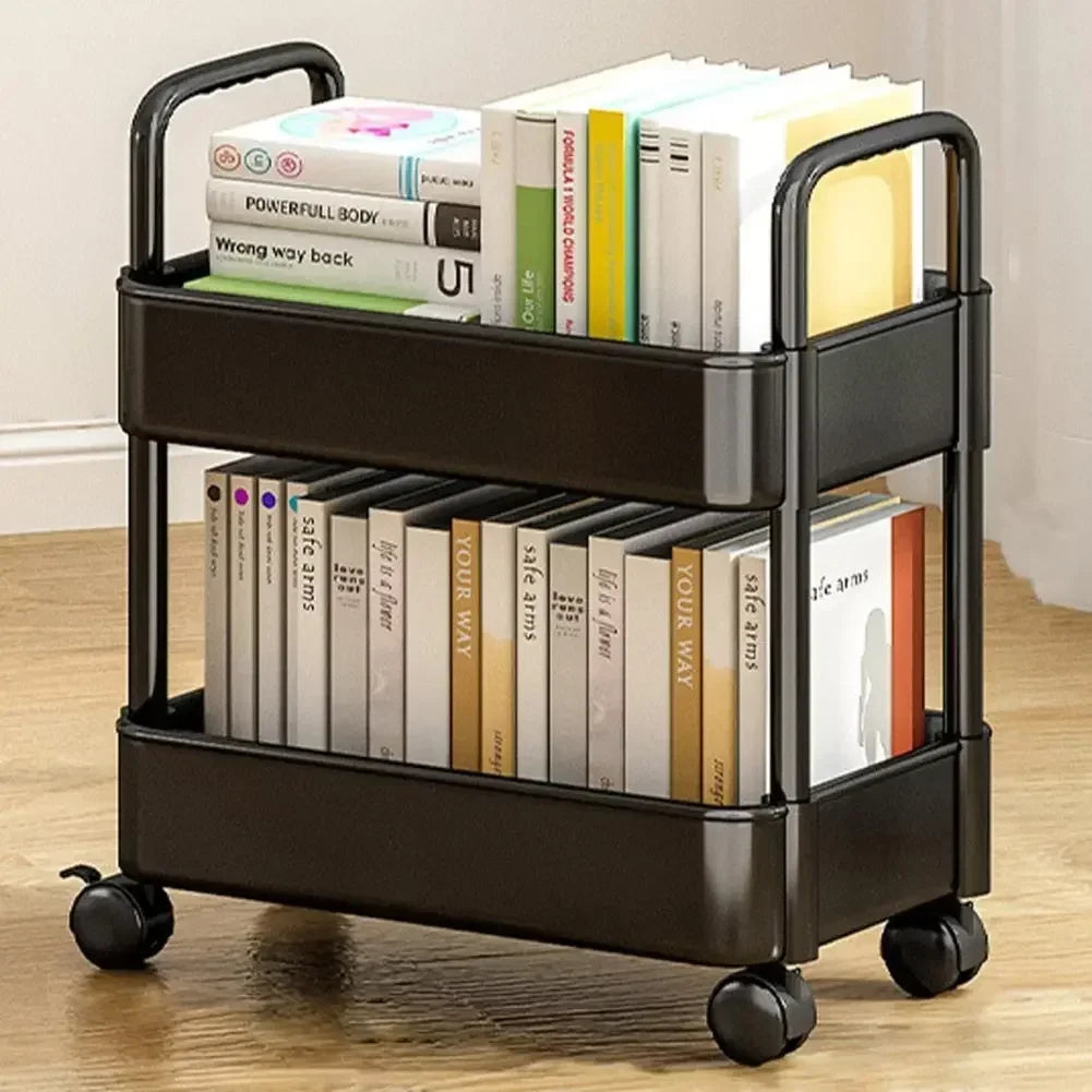 Rolling Storage Cart 20lbs Max Load Capacity 2 Tier Utility Cart Trolley On Wheels For Kitchen Bathroom Accessories