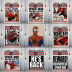 Marvel  Funny Spiderman Poster And Print HE'S  BACK Canvas Painting Comic Wall Art Living Room Home Decoration Gift