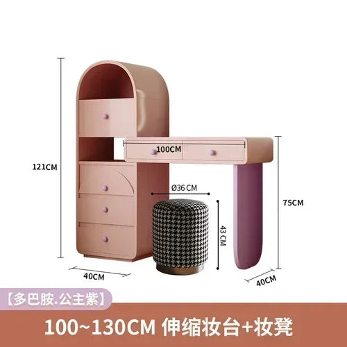 Storage Stool Dressing Table Mirrors Women Minimalist Jeweler Dresser Makeup Stand Tocador De Maquillaje Home Decoration