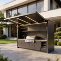 Customized eco modular outdoor kitchen island waterproof stainless steel cabinet with BBQ grill storage solution