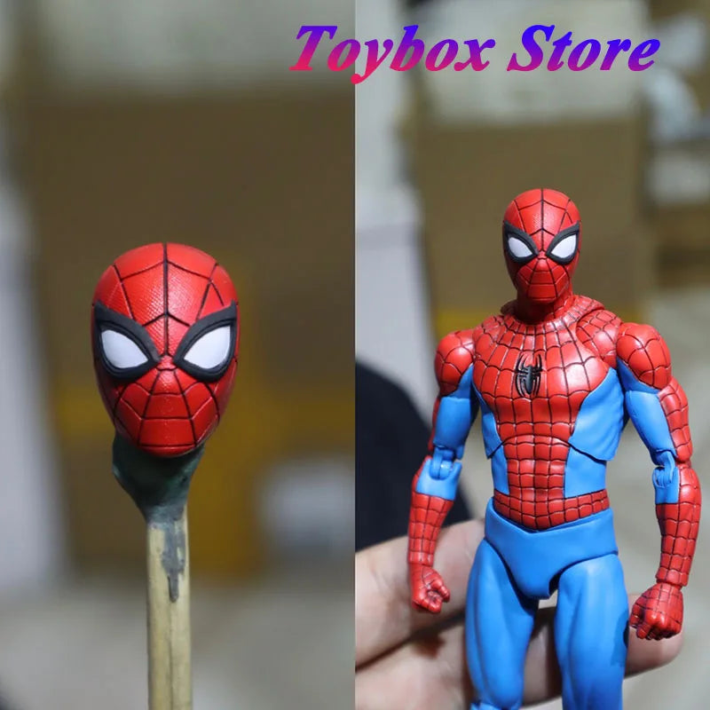 1/12 Anime Game Spider Man Delicate Head Sculpt Perfect Detail Painted Model Toys For 6" Shf Mafex Body Decoration Fans Collect