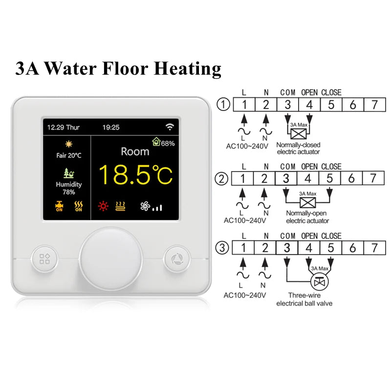 Smart Floor Heating Thermostat IPS Screen Tuya WiFi Home Temperature Digital Controller of Electric/Water Gas Boiler Alexa Alice