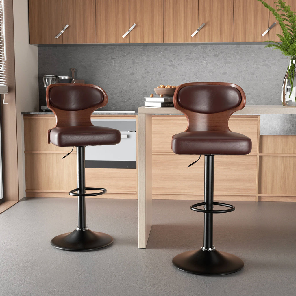 Home Bar Stools with Backrest (2-Pack)