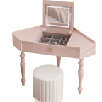 Flip Lights Storage Vanity Table Mirror Drawers Woman Small Cabinet Bedroom Dressers Girl Makeup Pink Coiffeuse Furniture Home