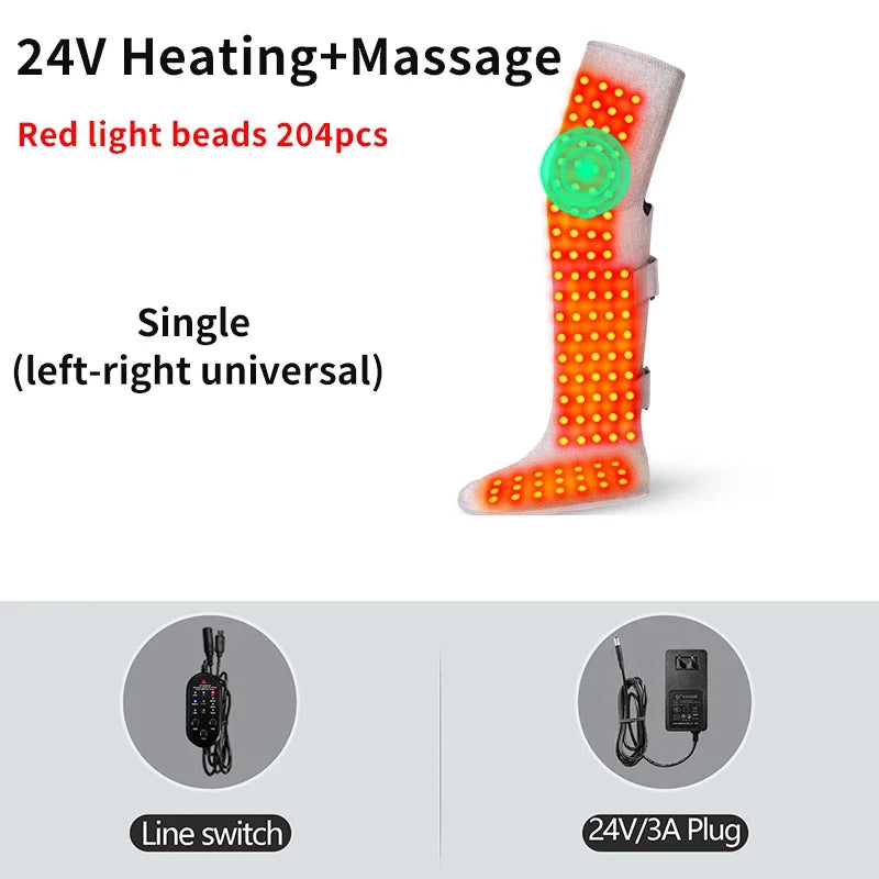 Portable Red Light Heating Long Leg Boots  Leg Vibration Massage Relieves Joint Rheumatic Pain Numbness Chronic Cold LegSyndrome