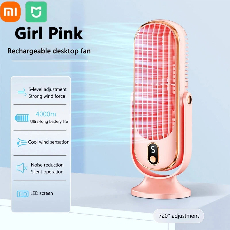 Xiaomi Rechargeable Desk Fan Portable Cooling Electric Fan Small Perso